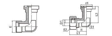 China H - Flansch-Adapter der Reihen-SAE/Biss-Art verlegten Winkelverschraubungs-ISO 6162-2 fournisseur