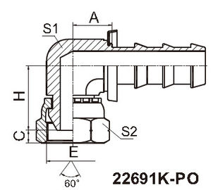 China Kegel-Seat-Gleichgestellt-Form der BSPP-Vertrag Socketless-Schlauch-Installations-Frau-60 fournisseur